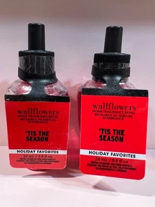 2x Bath & Body Works TIS THE SEASON Wallflower Refill Bulbs SEALED New Christmas - Foto 1 di 1