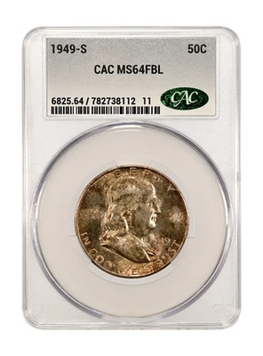 1949-S Franklin Half Dollar CAC MS64FBL - Image 1 of 2