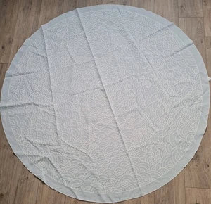 Runde Pichler Tischdecke Linette 156cm Weiß Grau Vintage W. Germany Leinenmix - Bild 1 von 5