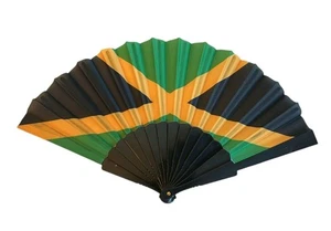 Abanico de mano bandera de Jamaica abanicos plegables jamaicanos vintage fiesta baile abanicos plegables - Imagen 1 de 2