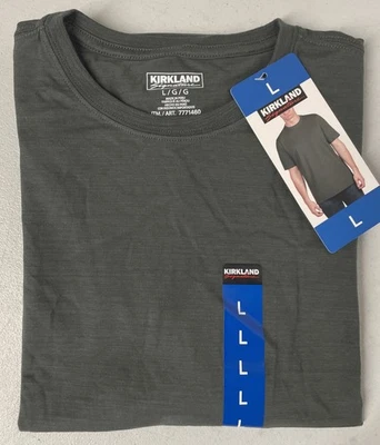 Kirkland Signature Men’s Pima Cotton Slub Tee T-Shirt GRAY Short Sleeve LARGE - Image 1 of 4
