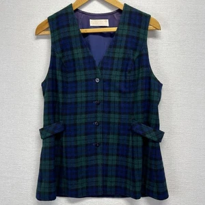 Gilet vintage Pendleton lungo lana tartan a quadri donna M? USA leggi misure - Foto 1 di 6