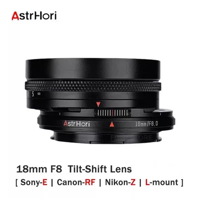 AstrHori 18mm F8 Tilt Shift Full Frame Lens for Canon RF Nikon Z Sony E L-Mount - Image 1 of 4