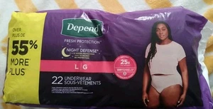 Depends for women large night defense 22cnt - Picture 1 of 4