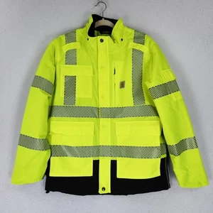 Carhartt Jacke Herren Small Gelb Loose Fit Hohe Sichtbarkeit Wasserdicht Klasse 3 - Bild 1 von 15