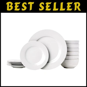 18-teiliges elegantes Porzellan Geschirr, mikrowellengeeignet - Bild 1 von 11