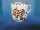 Antique Victorian Porcelian Cup - Handpainted Gold Grapes & Leaves