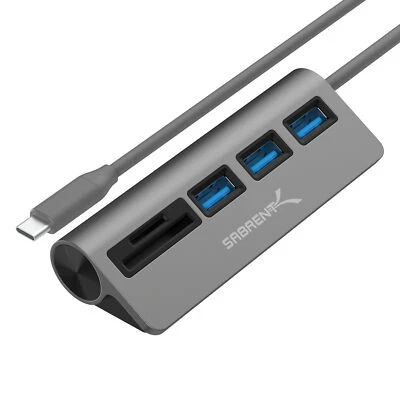 Sabrent 3 Port USB 3.0 Hub with SD/Micro SD Card Reader - Image 1 of 4