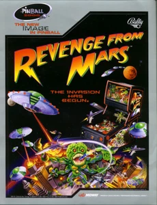 Revenge From Mars Pinball FLYER UNUSED Original Artwork Promo Space Age - Picture 1 of 6