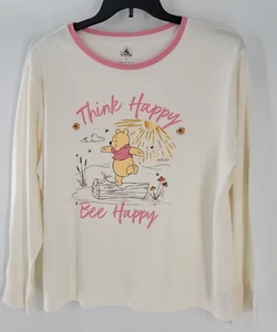 Disney Women's  Winnie the Pooh Long Sleeve Shirt Top White Pink - Size XL - Picture 1 of 4