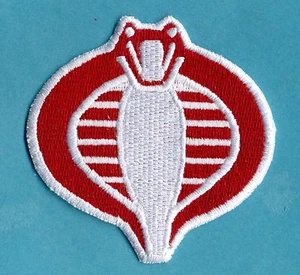 Parche Cobra rojo y blanco GI Joe Stormshadow pequeño 3" [pulgadas], totalmente bordado - Imagen 1 de 3
