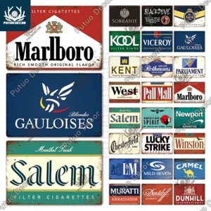 Vintage Metal Poster Wall Decor Club Advertising Plate Smokers Smoke - Picture 1 of 30