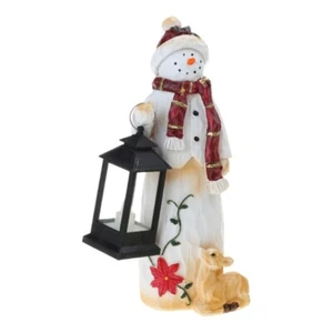 Snowman Lantern Figurine Resin Statue Resin Sculpture Art Decor Ornament - Picture 1 of 8