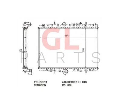 FÜR PEUGEOT 406 8_ 1999-2004 Kühler Wasserkühler 133068 Neu — 第 1/4 张图片