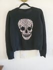 Skull 100% Cashmere Black Sweater Size Small $350