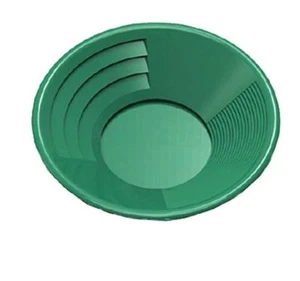 14" GREEN GOLD PAN WITH DIFFERENT RIFFLES FOR SHALLOW & DEEP GOLD MINING DREDGE - Picture 1 of 4