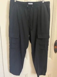 Banana Republic Black Elastic Waist with Drawstring Cargo Tapered pants Size XL - Picture 1 of 7