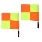 2PCS Referee Linesman Flag with Storage Bag for Sports Match Soccer Football