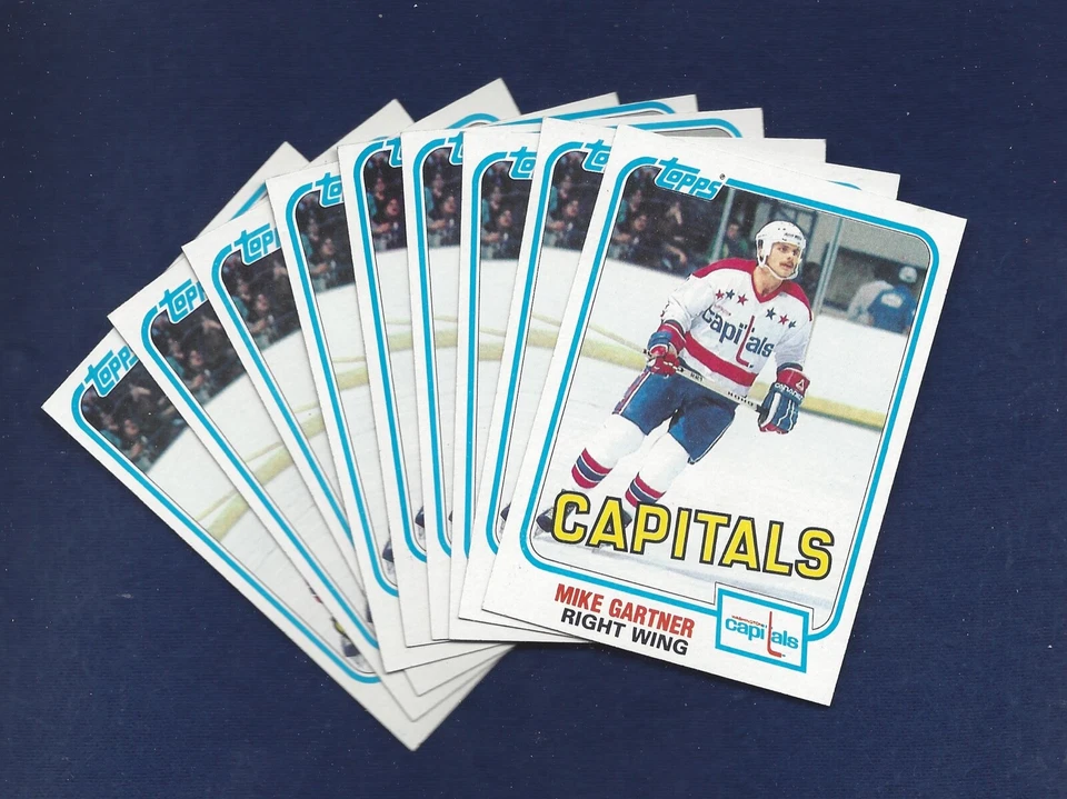 LOT OF 9 1981 TOPPS HOCKEY #117 MIKE GARTNER 2NDYR RAZOR SHARP PACK FRESH .99 SH - Image 1 of 1