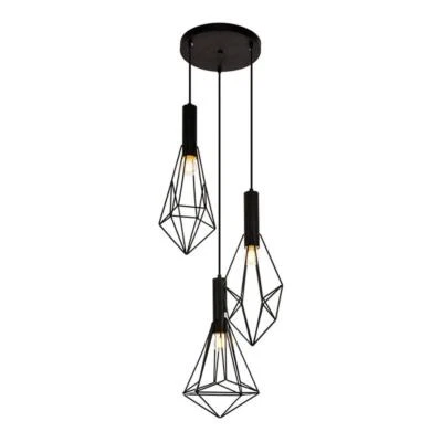 Living District Jago 3-Light Transitional Metal Pendant in Black - Image 1 of 4