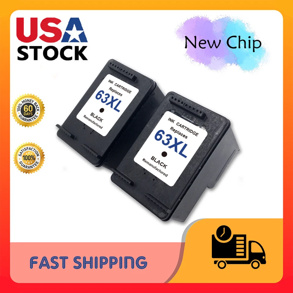 3 PK 63xl Ink Cartridge for HP Envy 4513 4510 4520 Officejet 3830 4650 5255