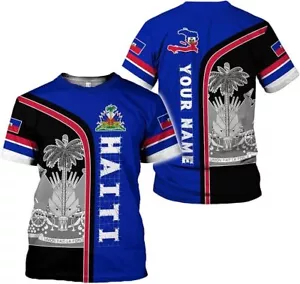 Personalized Haiti Pride Flag Shirt, Haitian Pride T shirt 3D for Men & Women - Picture 1 of 4