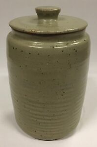 Vintage Australian Pottery by Harold Hughan Stoneware Celadon Glazed Lidded Jar