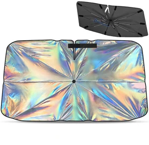 Car Front Windshield Sun Shade Foldable Umbrella Window Sunshade Visor Cover - Foto 1 di 12