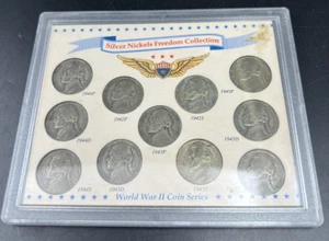 1942 1943 1944 1945 Complete 11 Coin US 35% Silver War Nickel Coin Freedom Set - Picture 1 of 9