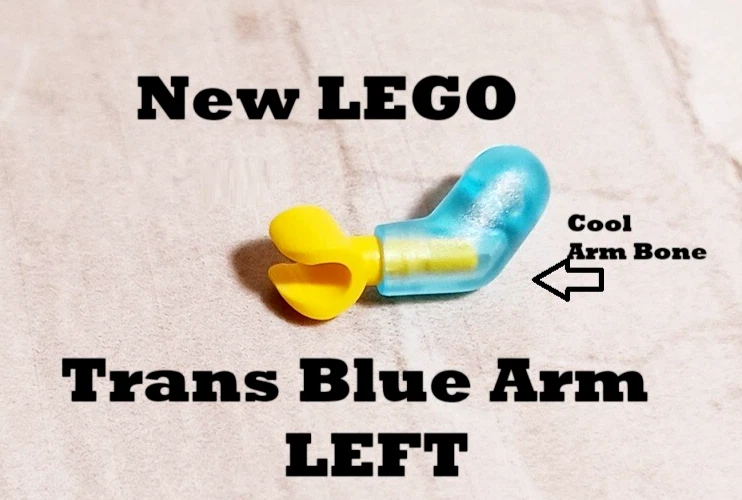 New LEGO Trans Blue Arm SEE THRU ARM Left yellow Bone Alien Lab Accident Create - Image 1 of 1
