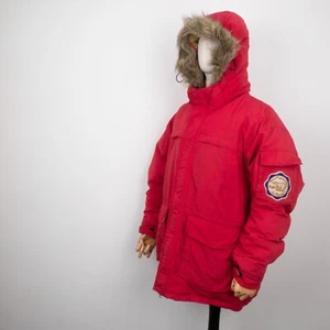 Duffer of St. George EXPEDITION DOWN Faux Fur Hooded Parka Puffer Jacket Size L - Picture 1 of 19