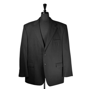 Chaps Ralph Lauren Mens Blazer 50R Black 100% Wool 2 Button Sport Coat Jacket - Picture 1 of 9