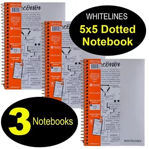 Whitelines 5x5 MM Dotted Notebook 17006 8.25 x 5.75", 70 Sheets, Pack of 3 - Picture 1 of 4