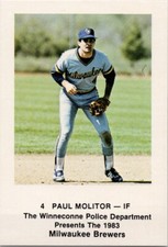 Paul Molitor 1983 Winneconne Police Department Trading Card