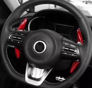 Red Carbon Fiber Steering Wheel Paddle Shifter Extension For Kia Stinger 2018-up - Picture 1 of 6