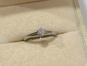 Tiffany & Co Diamond Engagement Ring, Platinum with 0.19ct Round Cut Diamond - Picture 1 of 5