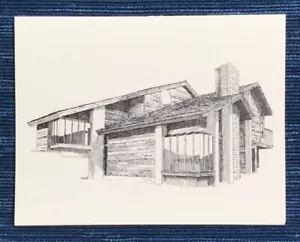Vintage 1980 Bakersfield California Notecard Card The Kern View Estate B ~770A - Foto 1 di 4