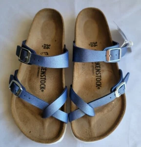 Birkenstock Mayari Ice Metallic Blue Azure Birko-Flor Regular Wide - Picture 1 of 8