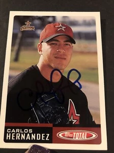 Carlos Hernandez signed 2002 Topps Total Card Autographed Houston Astros    A - Picture 1 of 6