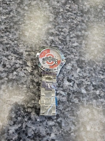 Ohio State University Men's Wrist Watch. Stainless steel band. NEEDS BATTERY Cover