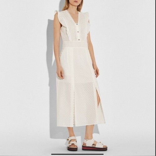 Mini abito Coach Broderie Anglaise nuovo con etichette taglia 4