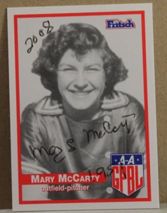 AAGPBL "MARY McCARTY" SIGNED CARD #386 - Bild 1 von 2