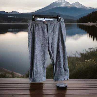 Gap Stretch Knielange Hose Damen Gr. 2 Grau Knickerbocker Neu Coole Knöpfe - Bild 1 von 4
