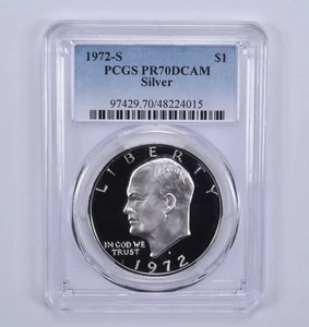 PR70 DCAM 1972-S Silver Eisenhower Dollar Ike PCGS Blue Label *5654 - Picture 1 of 5
