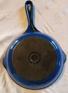 Le Creuset #20 Cast Iron Enameled 7" Skillet Frying Pan - Blue - Picture 1 of 7