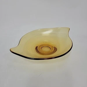 Vintage Amber Viking Glass MCM Early Epic Bon Bon Dish Trinket Dish - Picture 1 of 9