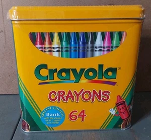 Crayola Crayons 64 Count Collector Tin Bank 2000 Sealed w Crayons - Picture 1 of 6