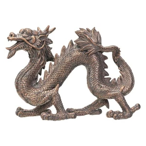 Pacific Trading Chinese Dragon Figurine 12 Inch Bronze - Picture 1 of 6