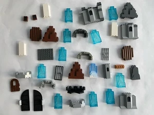 LEGO Castle Pieces Lot Mountain Rock Wall Panels Windows Frame Doors Vintage MOC - Picture 1 of 5