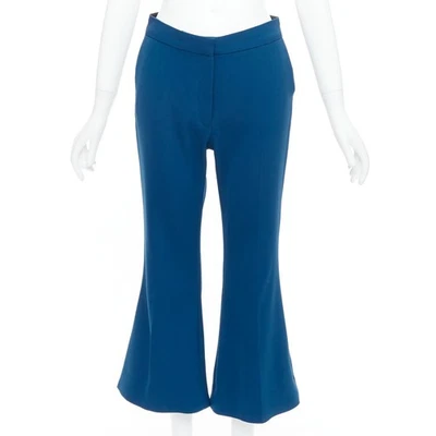 STELLA MCCARTNEY 2016 100% wool blue flare cropped pants IT38 XS - Image 1 of 4